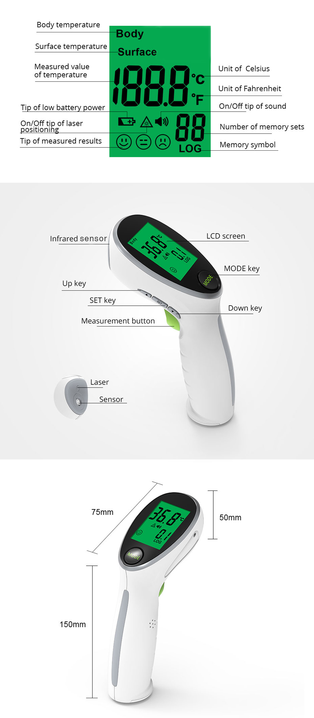 Infrared Surface Thermometer - IRT2