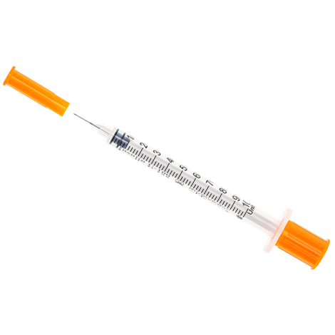 Insulin Syringe with Standard Fixed Needle 8mm Open