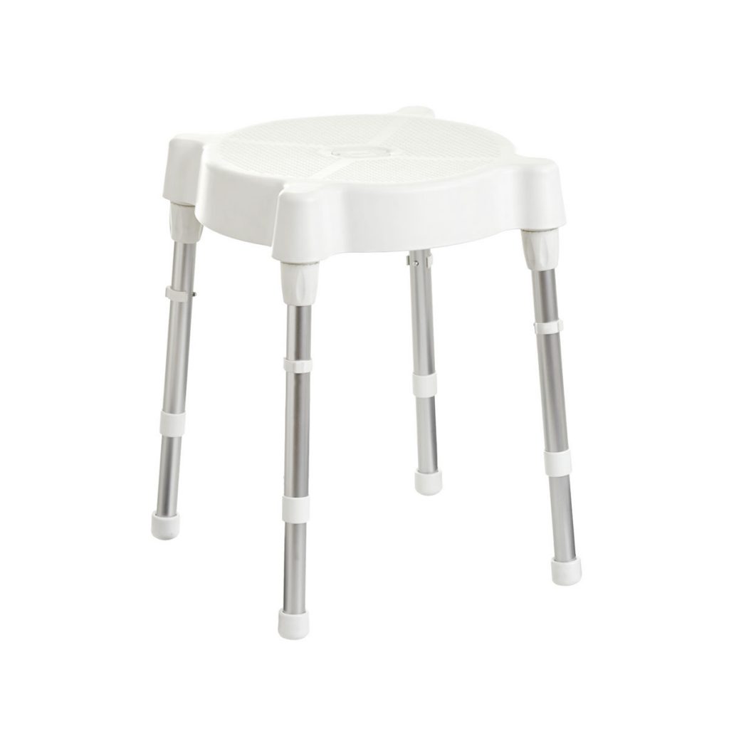 Shower Stool Waterproof White Adjustable